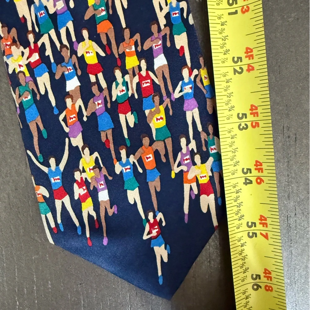 Alynn Art “Marathon” Multicolor Silk Patterned Men's Neck Tie 100% Silk